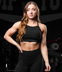 Black High-Neck Sports Bra