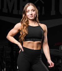 Black High-Neck Sports Bra