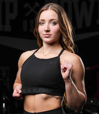 Black High-Neck Sports Bra