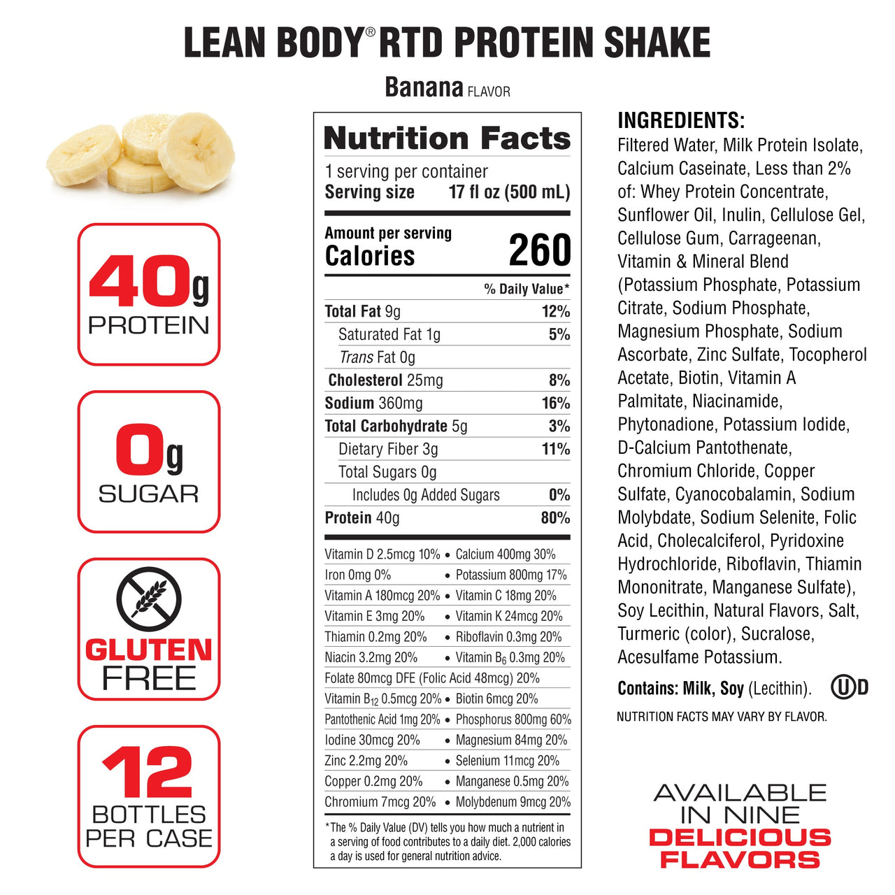 Lean Body Ready-to-Drink Protein Shake (17oz) 12 Pack