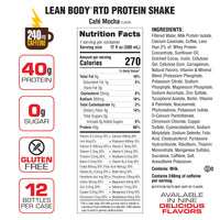 Lean Body Ready-to-Drink Protein Shake (17oz) 12 Pack