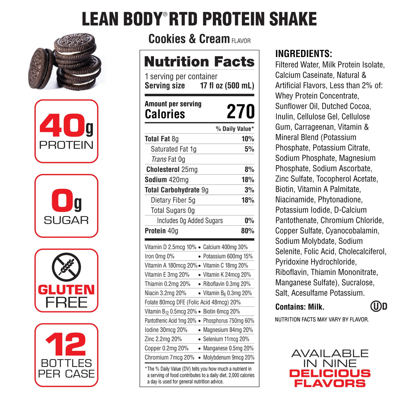 Lean Body Ready-to-Drink Protein Shake (17oz) 12 Pack