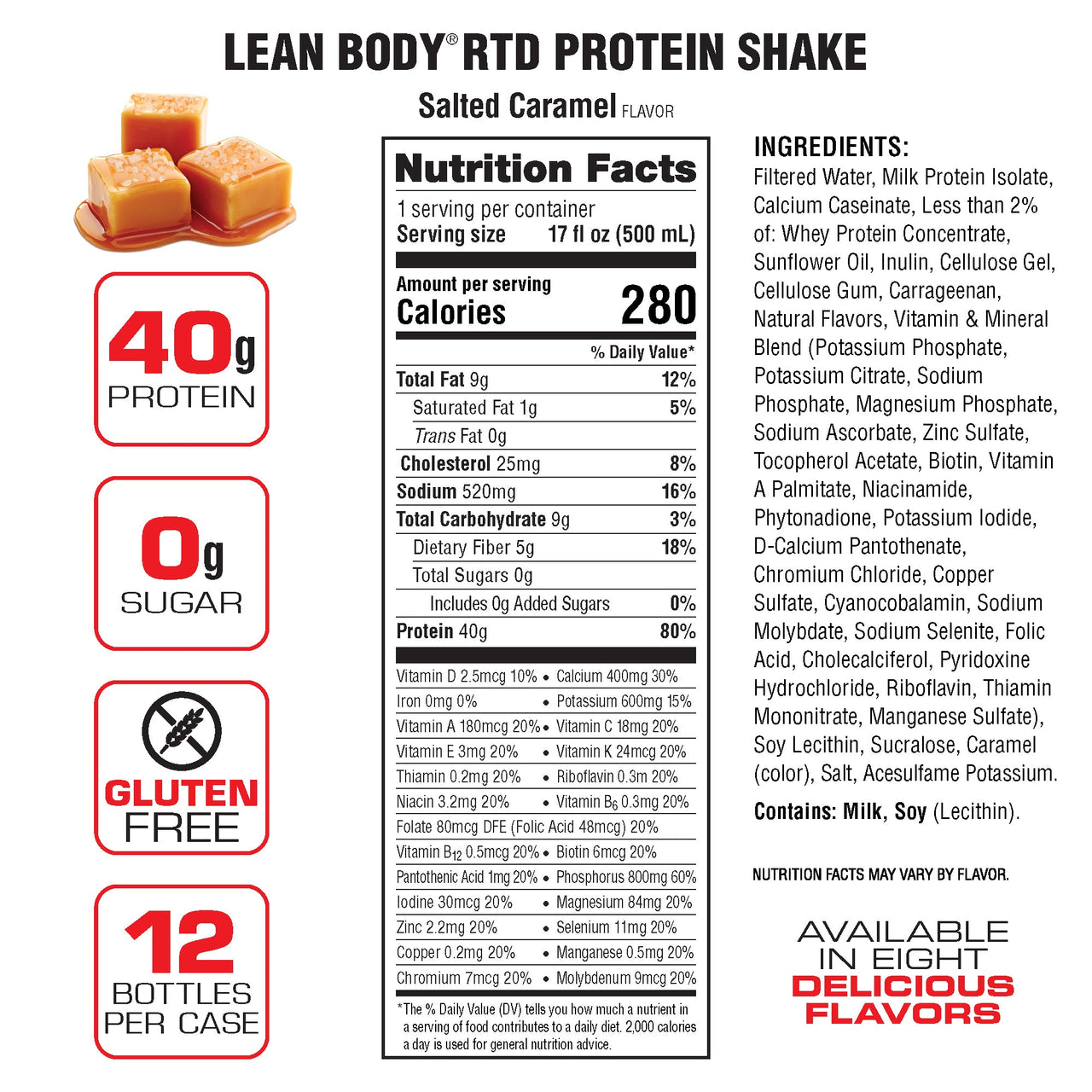 Lean Body Ready-to-Drink Protein Shake (17oz) 12 Pack