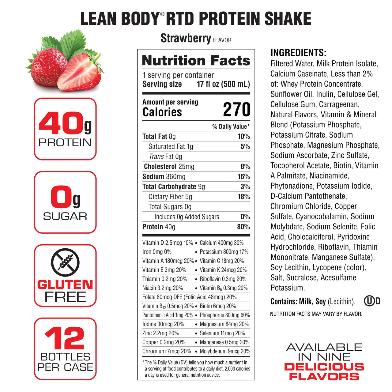 Lean Body Ready-to-Drink Protein Shake (17oz) 12 Pack