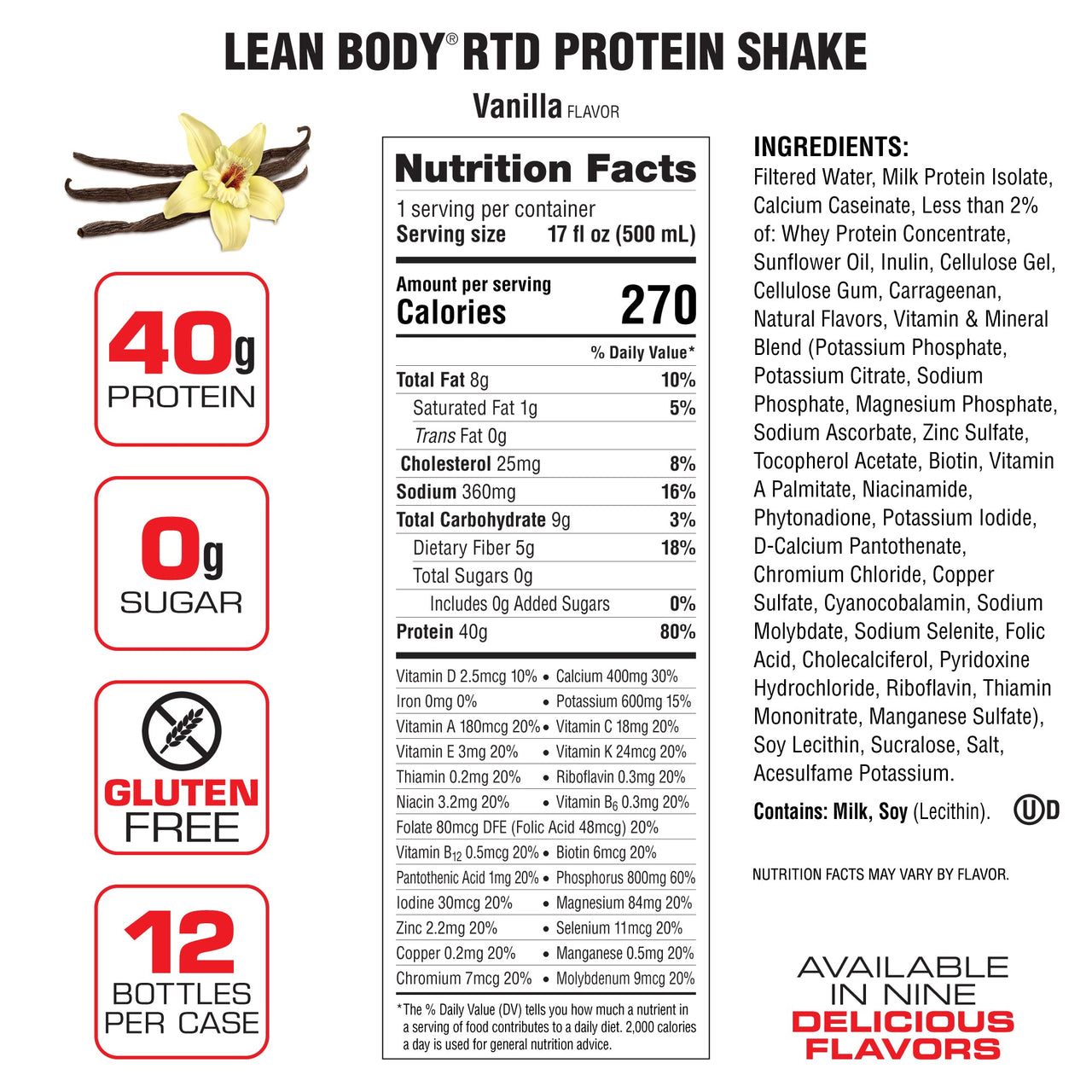 Lean Body Ready-to-Drink Protein Shake (17oz) 12 Pack
