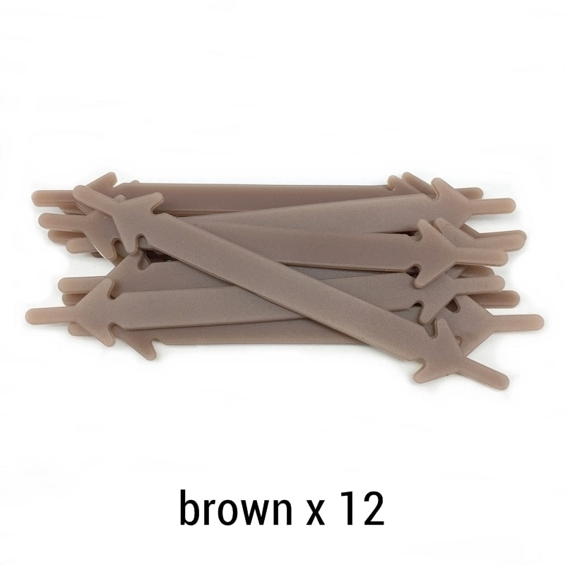 12pcs/lot Silicone Shoelaces No tie Elastic Shoe Laces