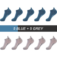 10Pairs High Quality Men Ankle Socks Breathable Cotton Sports Socks Mesh Casual Athletic Summer Thin Cut Short Sokken Size 38-48