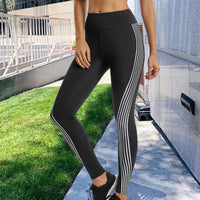 Women's Casual Slim Iridescent Reflective Material Printed Fitness Leggings