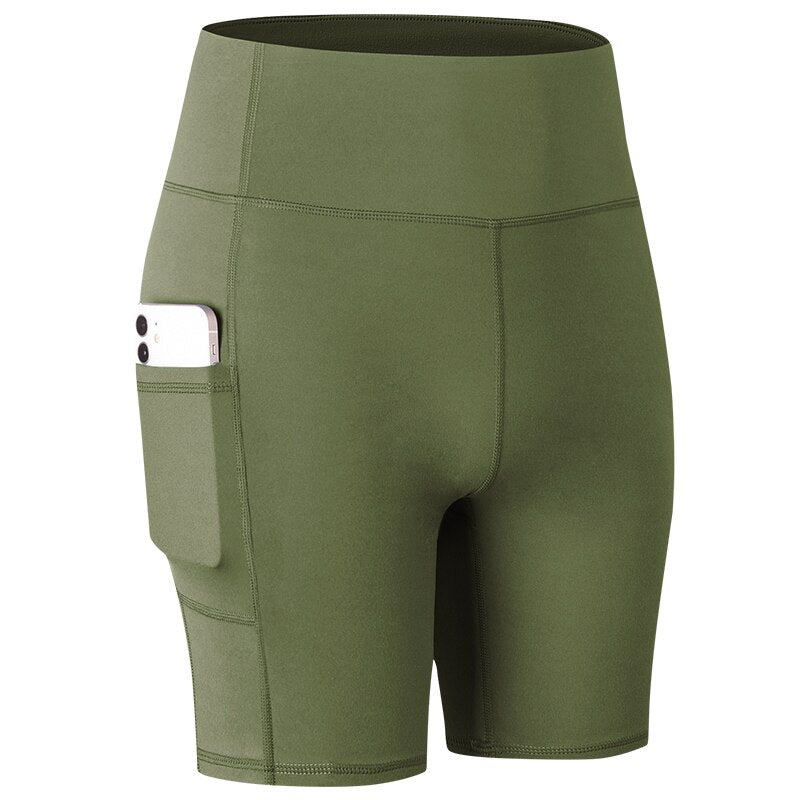 Yoga Shorts with Pocket Running Tights Short
