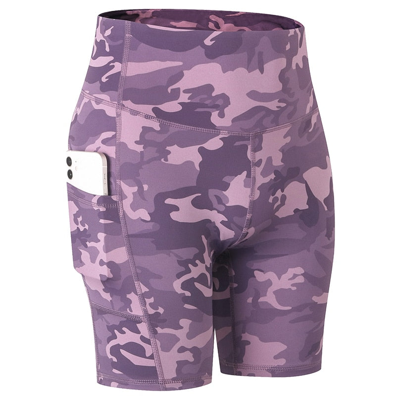Yoga Shorts with Pocket Running Tights Short