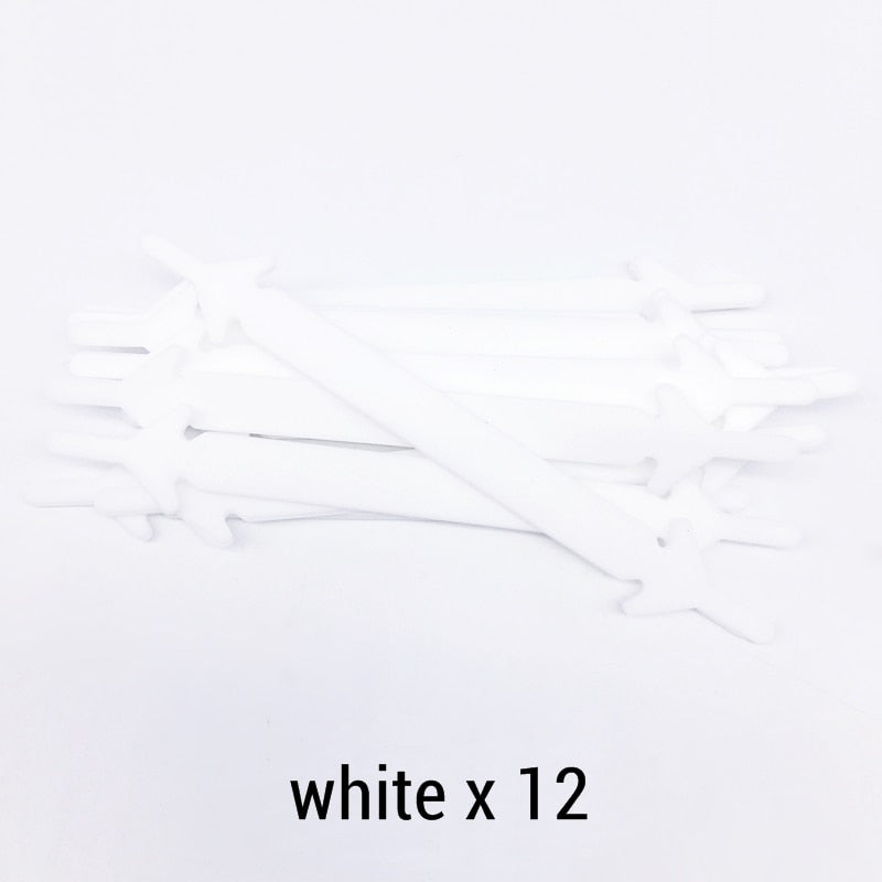 12pcs/lot Silicone Shoelaces No tie Elastic Shoe Laces