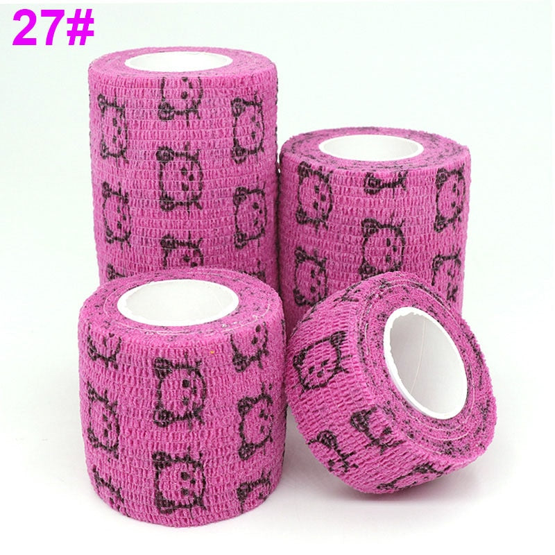 1 Pcs Printed Sports Knee Protector 4.8m Medical Therapy Elastic Bandage