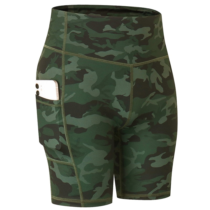 Yoga Shorts with Pocket Running Tights Short