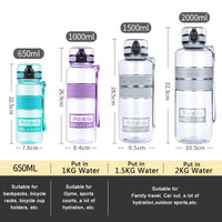 1L 1.5L 2L Fitness Sports Water Bottle Large Capacity