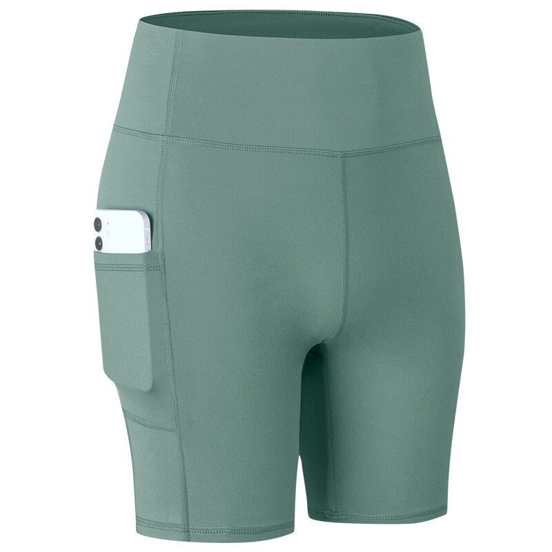 Yoga Shorts with Pocket Running Tights Short