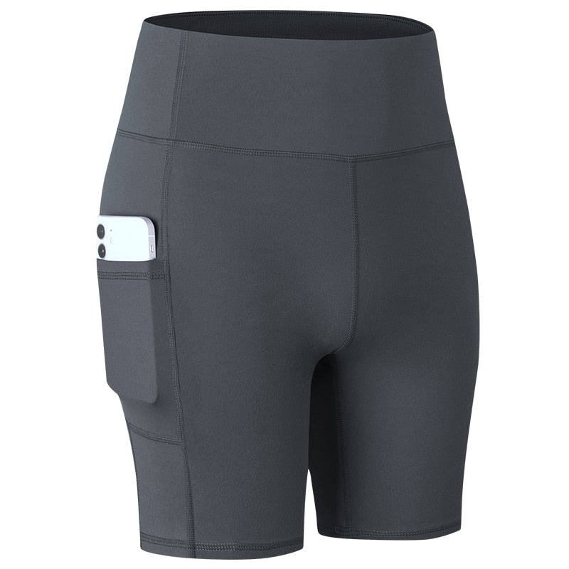 Yoga Shorts with Pocket Running Tights Short