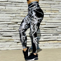 Women's Casual Slim Iridescent Reflective Material Printed Fitness Leggings