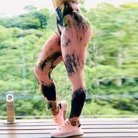 Women's Casual Slim Iridescent Reflective Material Printed Fitness Leggings