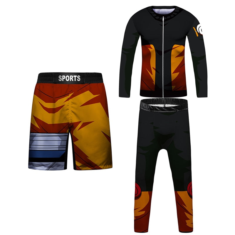Kids Rashguard Jiu Jitsu T-shirt+Pant Suit MMA