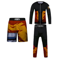 Kids Rashguard Jiu Jitsu T-shirt+Pant Suit MMA