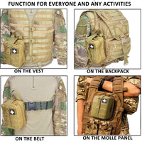 Outdoor First Aid Kit Tactical Molle Medical Bag Military EDC Waist Pack Hunting Camping Climbing Emergency Survival Bag