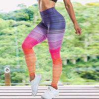 Women's Casual Slim Iridescent Reflective Material Printed Fitness Leggings