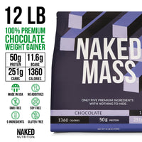 Chocolate Weight Gainer Protein Supplement | Naked Chocolate Mass - 12LB