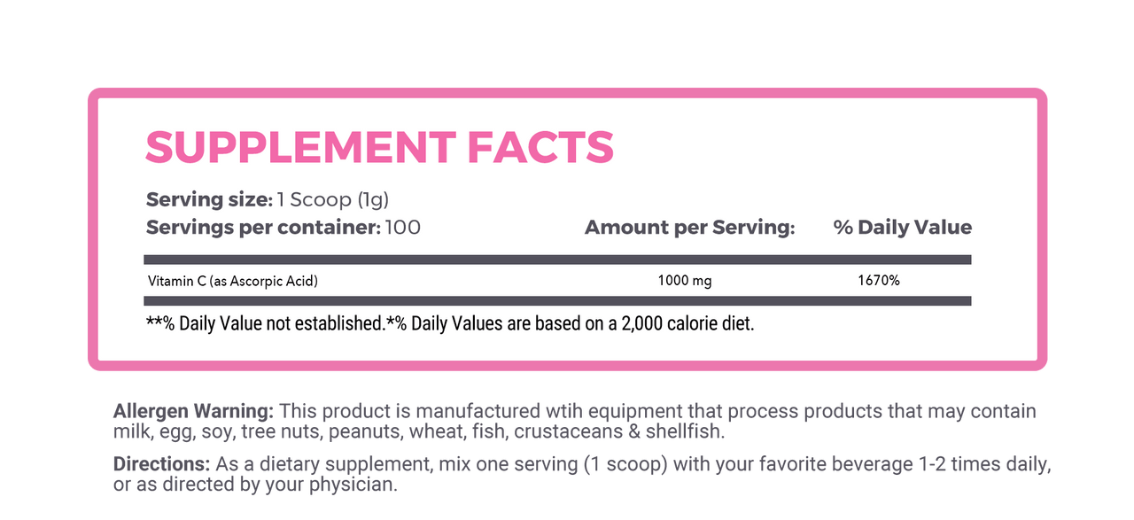 Vitamin C - 100 Servings