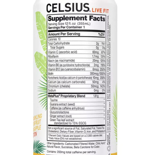 Celsius Essential Energy Drink, Tropical Vibe, 12 Fl Oz