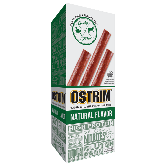 Natural Grass-Fed Beef & Ostrich, 10 Sticks