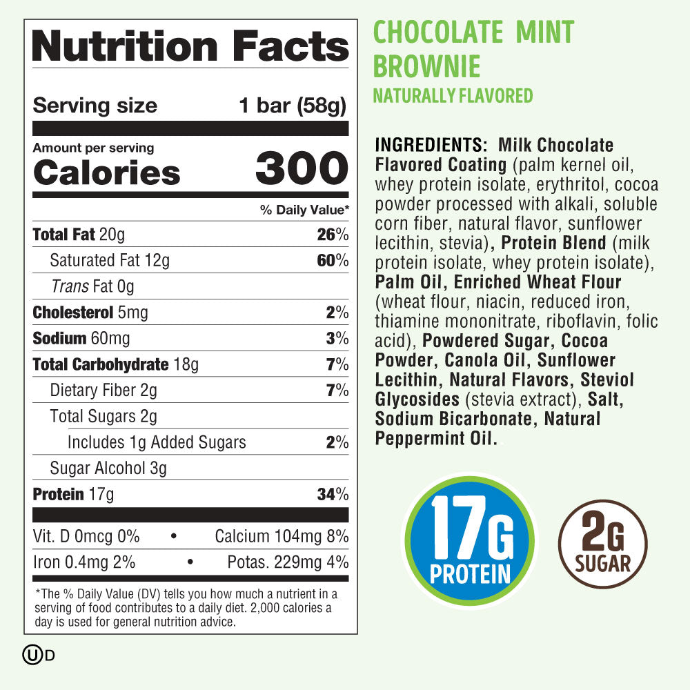 Lenny & Larry's® Dip'd™ Chocolate Mint Brownie- 2.05oz- Box of 12