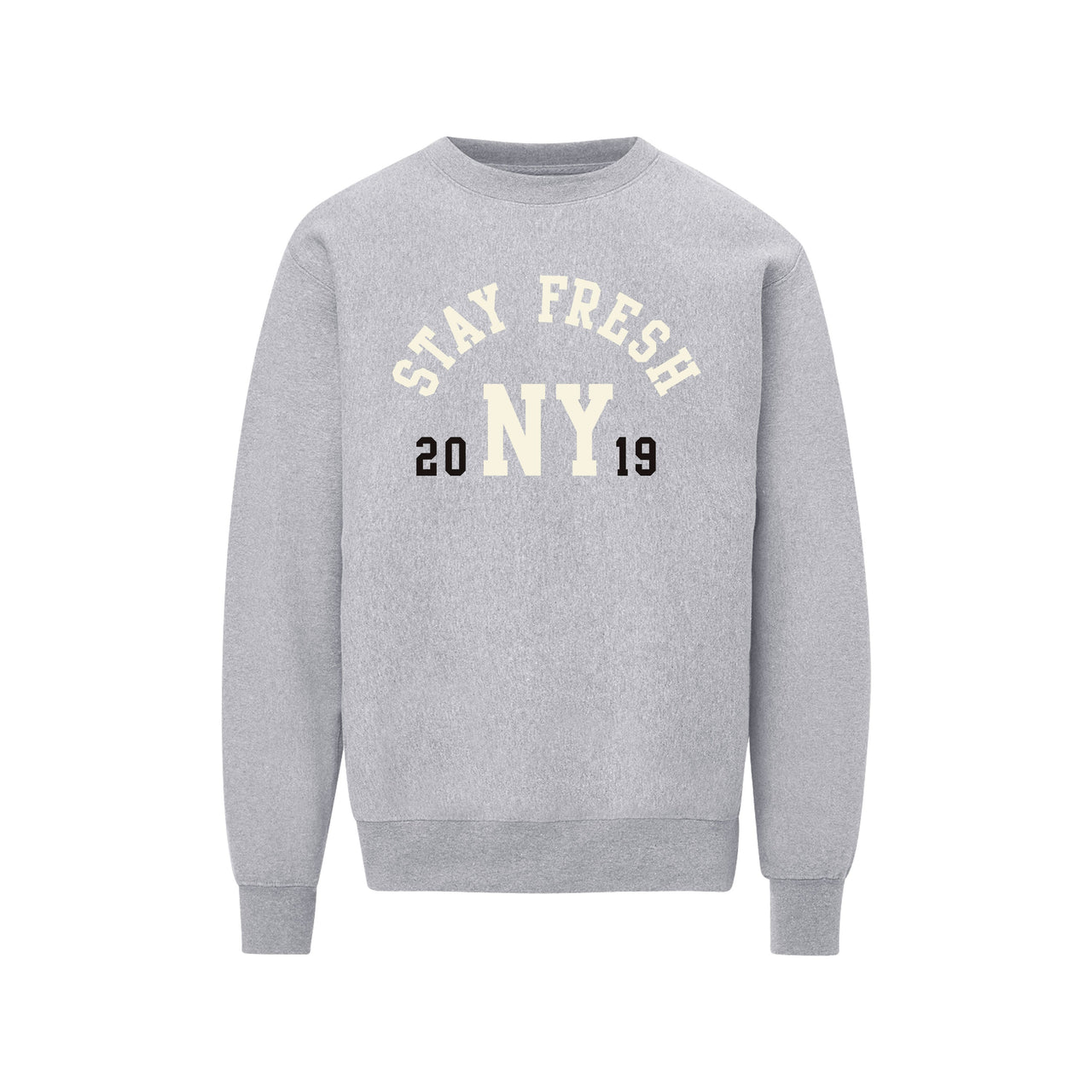 Flocked STAY FRESH NY Crew Neck Sweatshirt