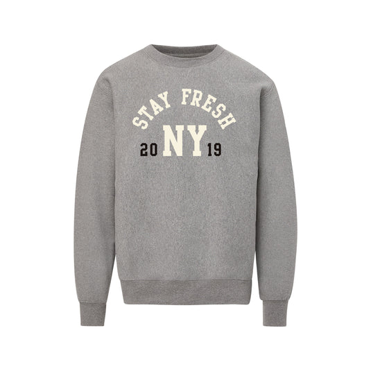 Flocked STAY FRESH NY Crew Neck Sweatshirt