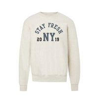 Flocked STAY FRESH NY Crew Neck Sweatshirt