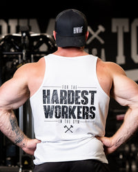 Black on White Logo Athletic Tank
