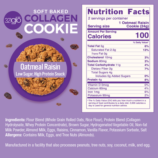 Collagen Oatmeal Raisin Cookies