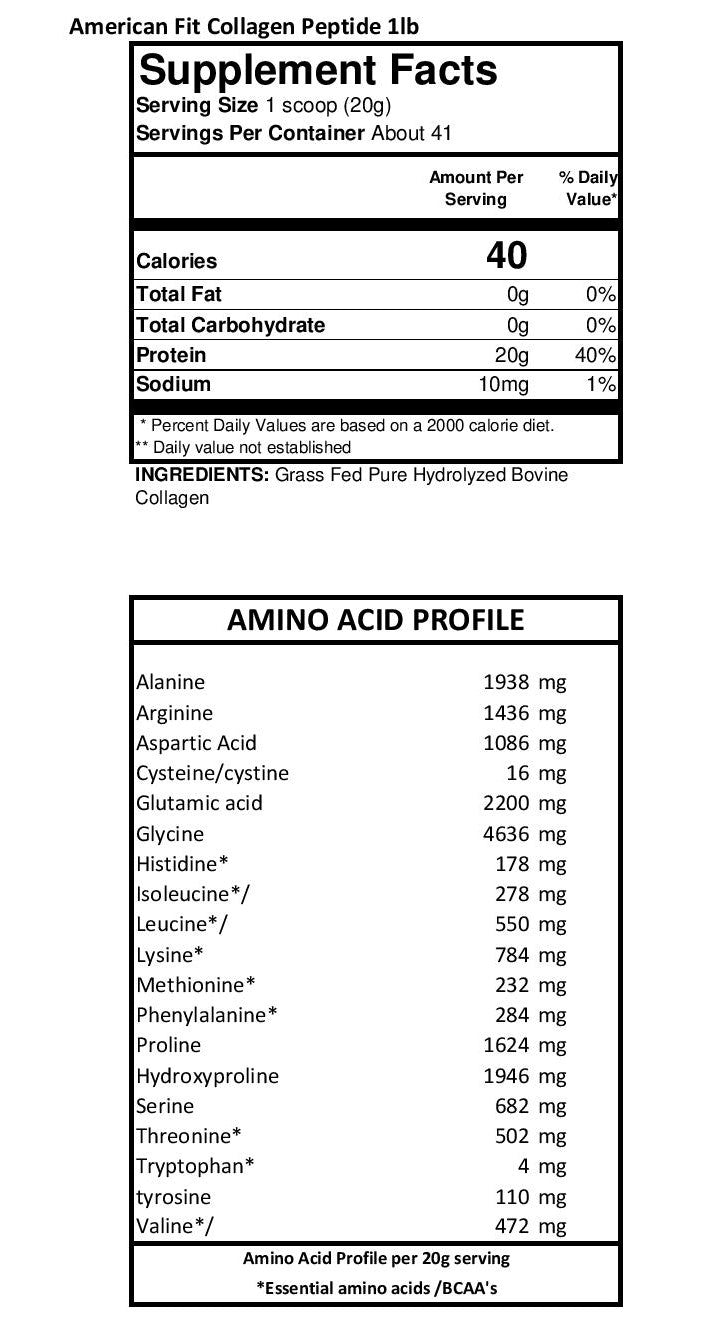 100% Premium Collagen Peptides 1lb (454g)