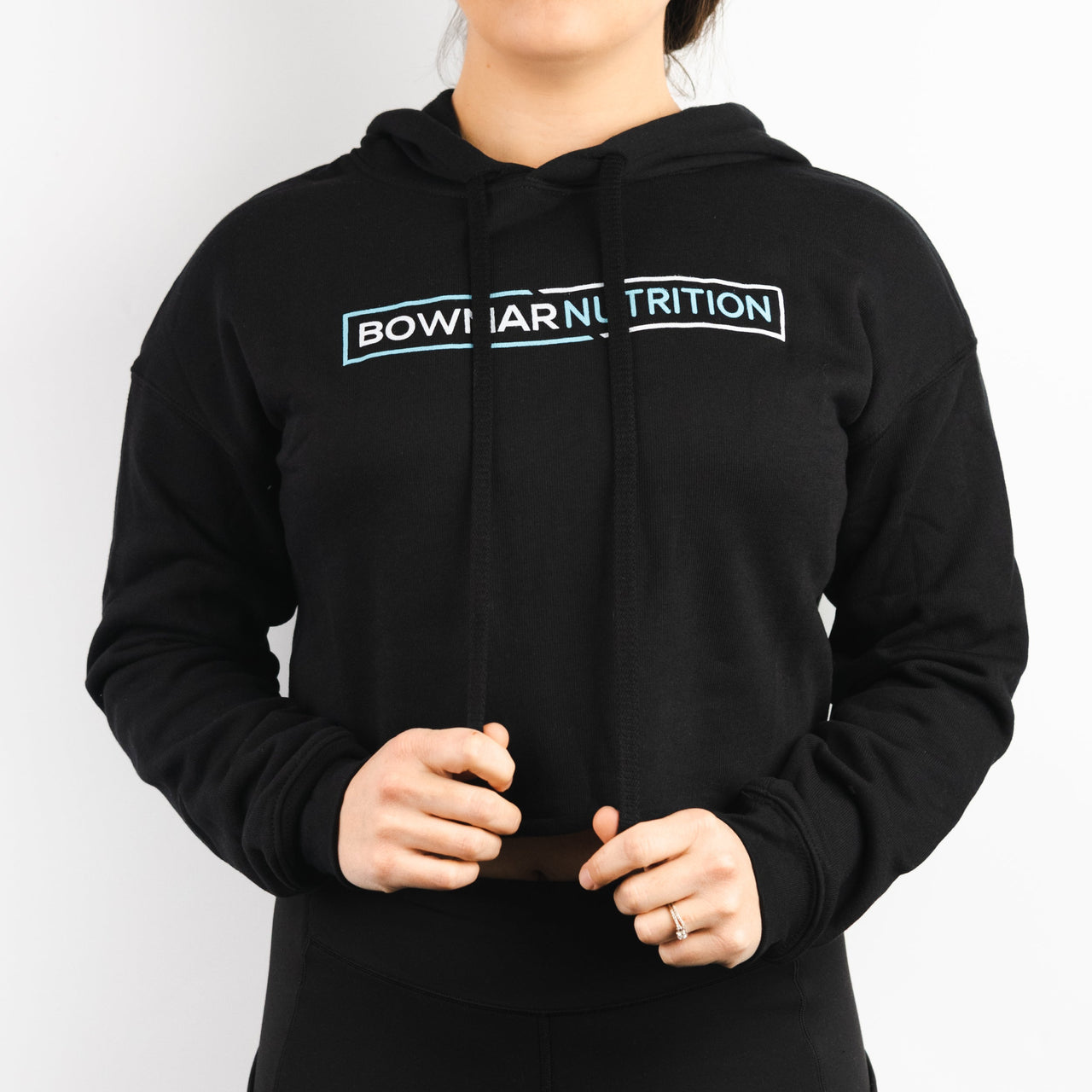 Women's Black Cropped Hoodie