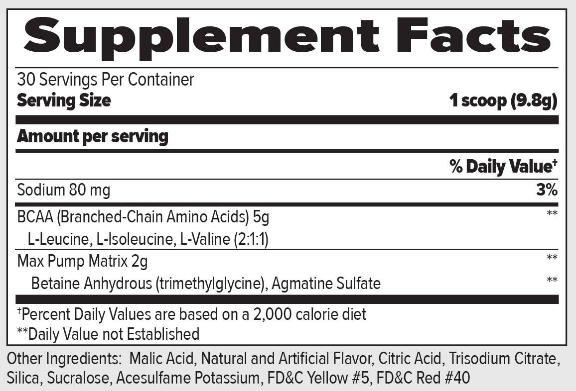 BCAA MAX PUMP, Ultimate Super Intra-Workout
