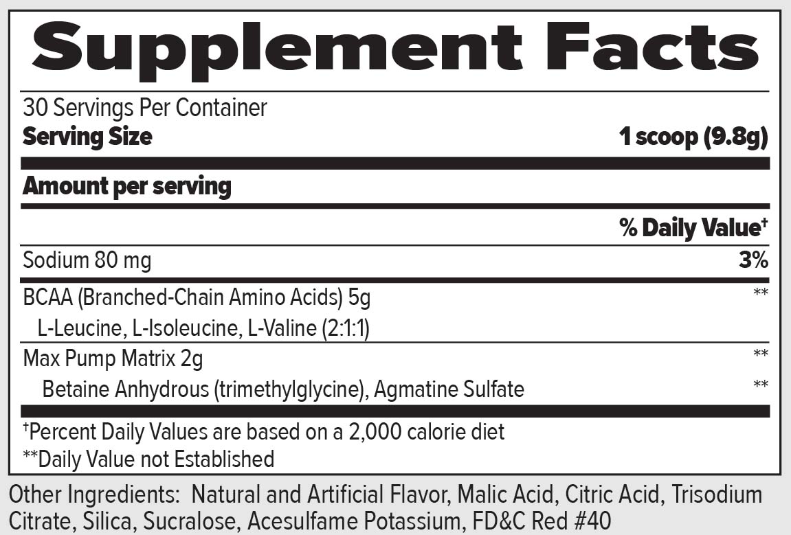 BCAA MAX PUMP, Ultimate Super Intra-Workout