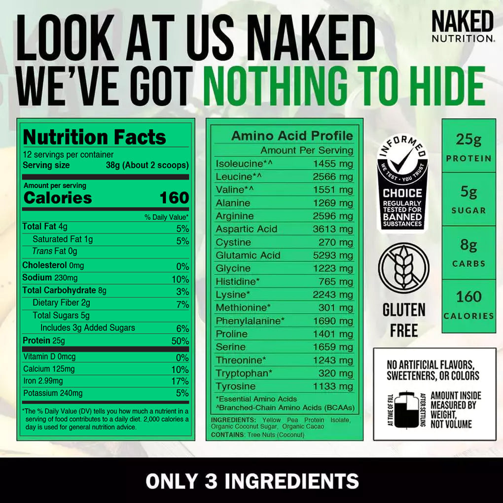 Chocolate Pea Protein Powder | Naked Chocolate Pea - 1LB