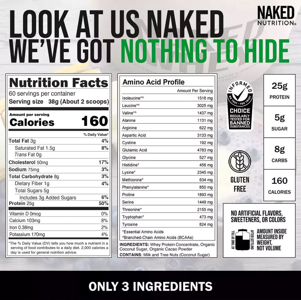 Chocolate Whey Protein Powder | Naked Chocolate Whey - 2280g