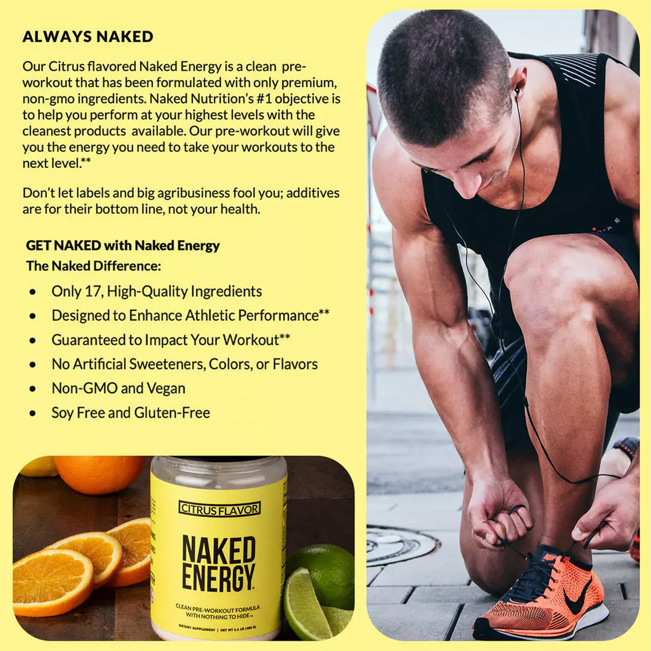 Citrus Pre Workout Supplement | Naked Energy - 30 Servings