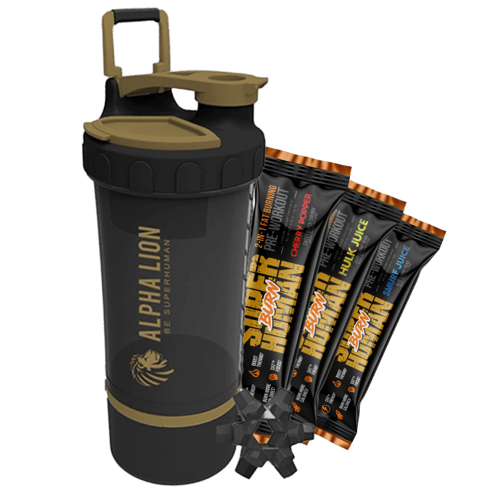 SUPERHUMAN® Pre Samples & Shaker for FREE! (Pre, Burn, Pump)