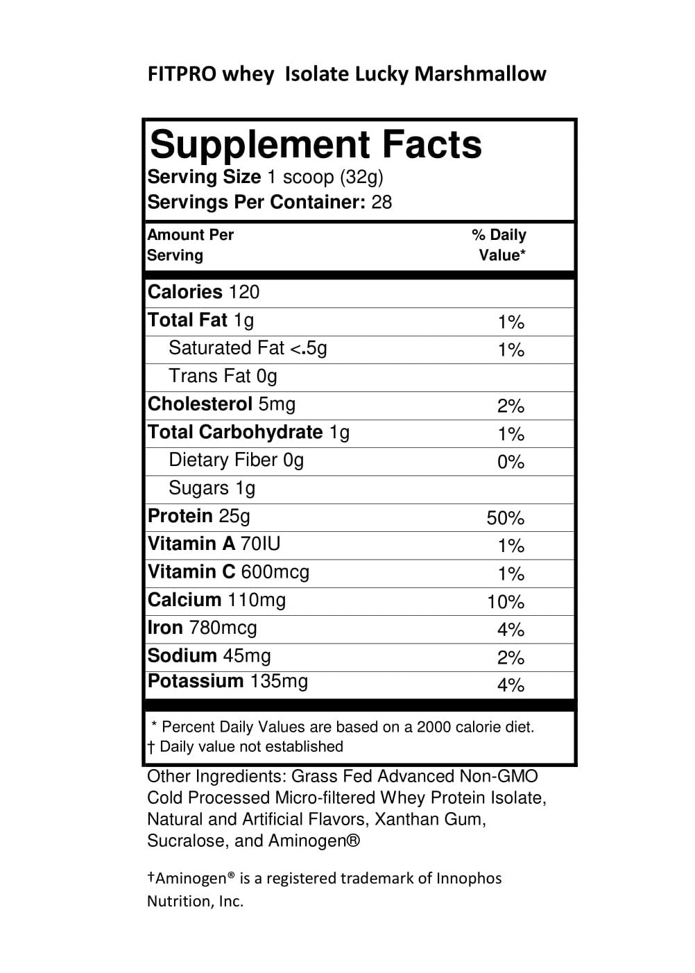 PREMIUM GRASS FED WHEY PROTEIN ISOLATE 2lb