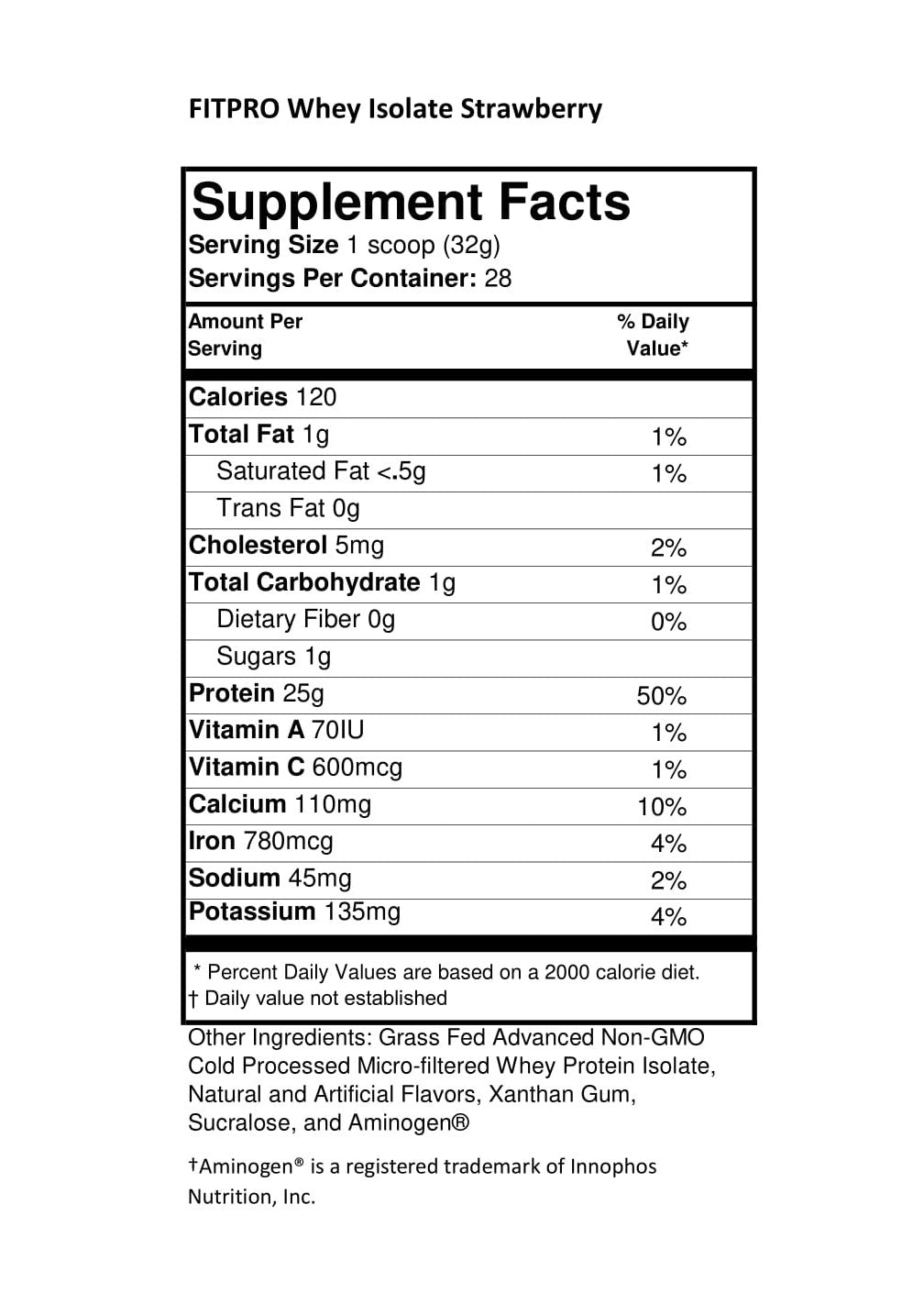 PREMIUM GRASS FED WHEY PROTEIN ISOLATE 2lb
