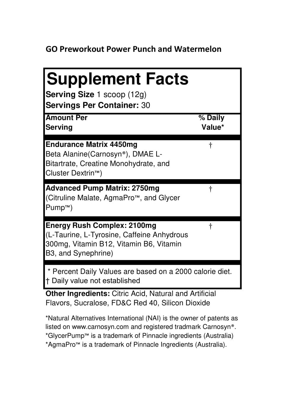 GO Preworkout 360g