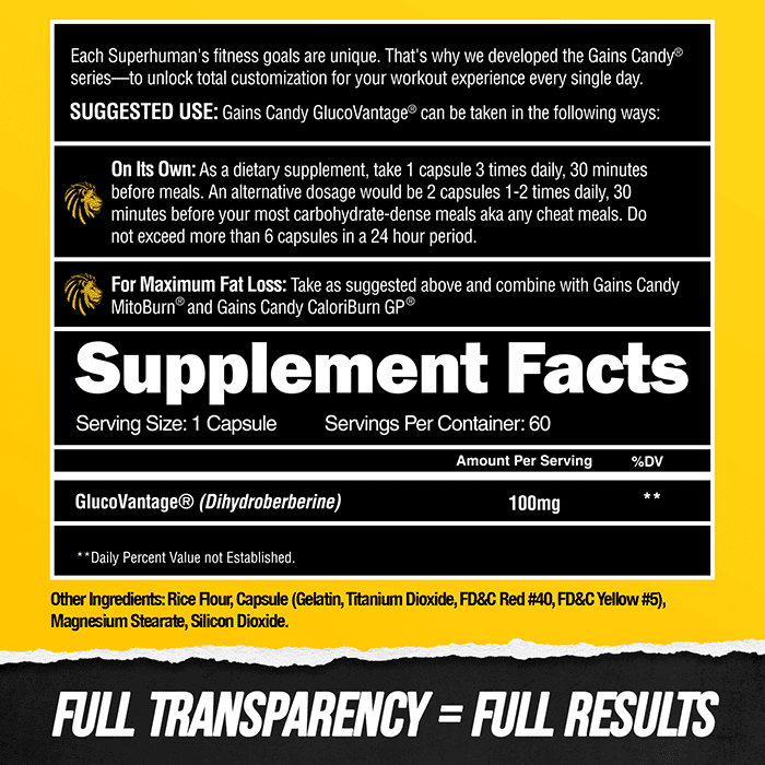 GAINS CANDY™ GLUCOVANTAGE®  - Insulin Mimicker For Fat Loss & Muscle Building