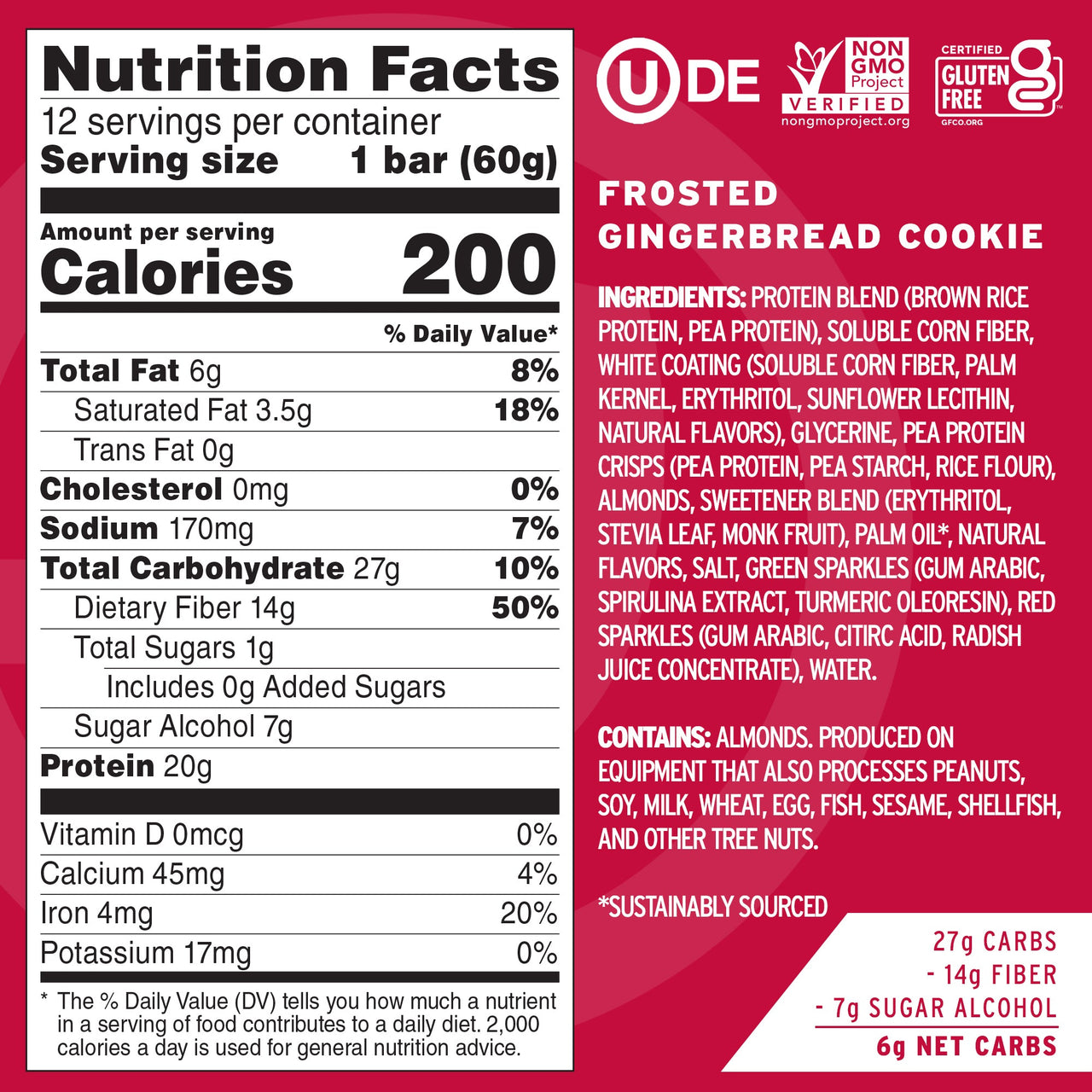 Dipped Frosted Gingerbread Cookie Protein Bars