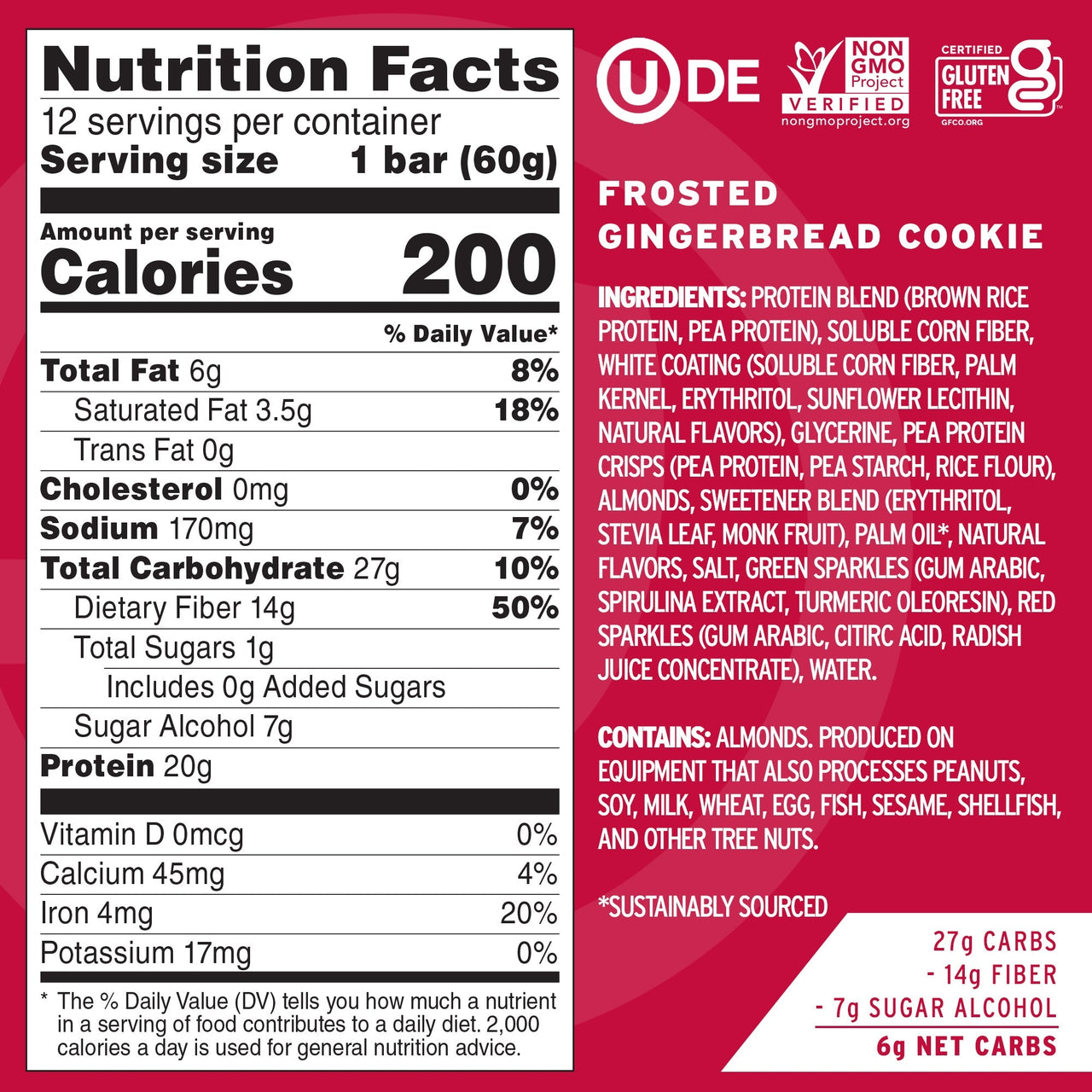 Employee Dipped Frosted Gingerbread Cookie Protein Bars